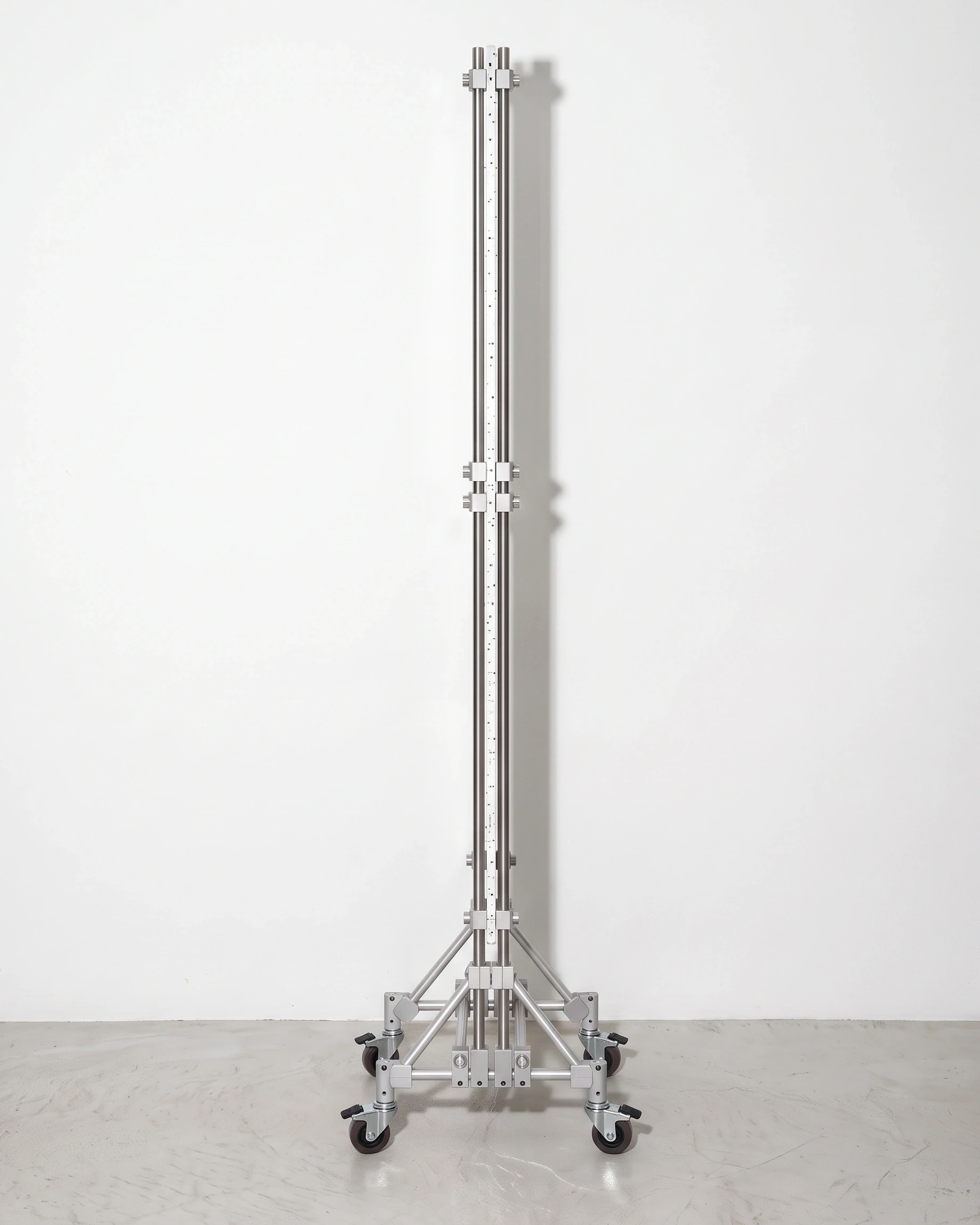 Workshop, pegboard stand for hooks, white, black flecks: side view