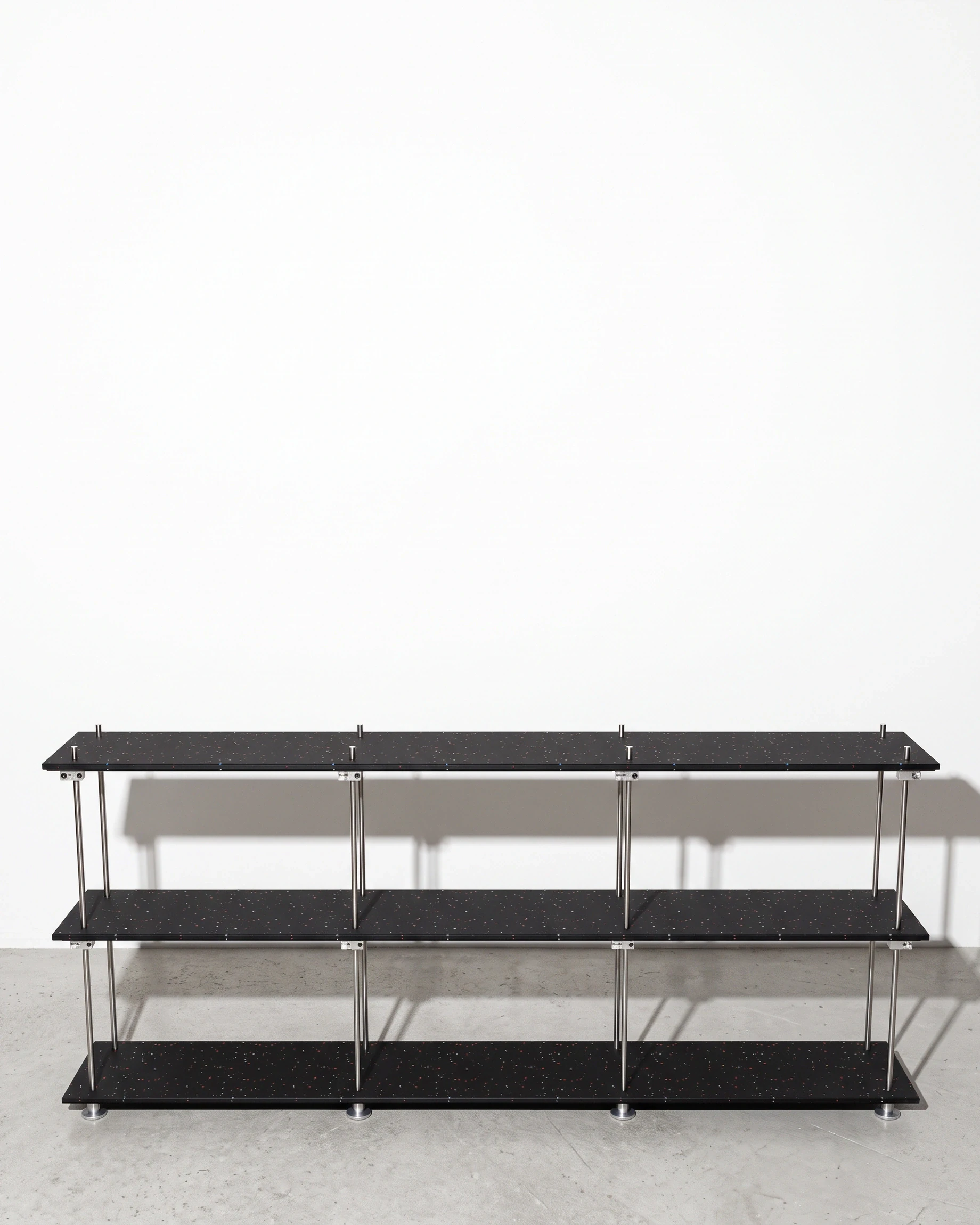 Collector, display shelving 2000, black, colour flecks: front view