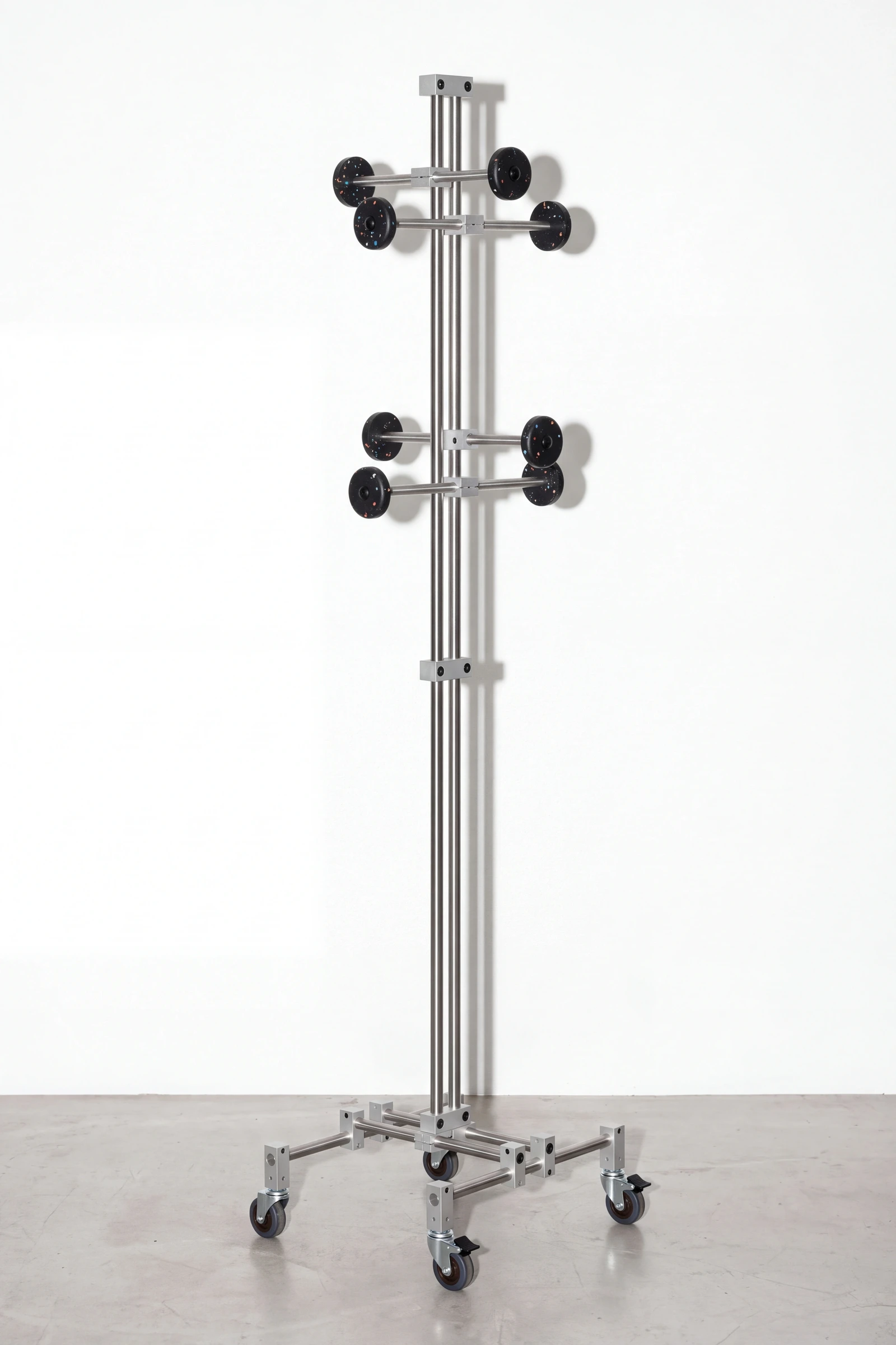 Porter, coat stand on a 30 × 45 base, black, colour flecks